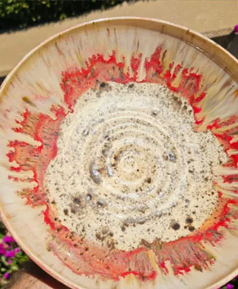 Photo of marbleized ceramic plate by Michael Crosby