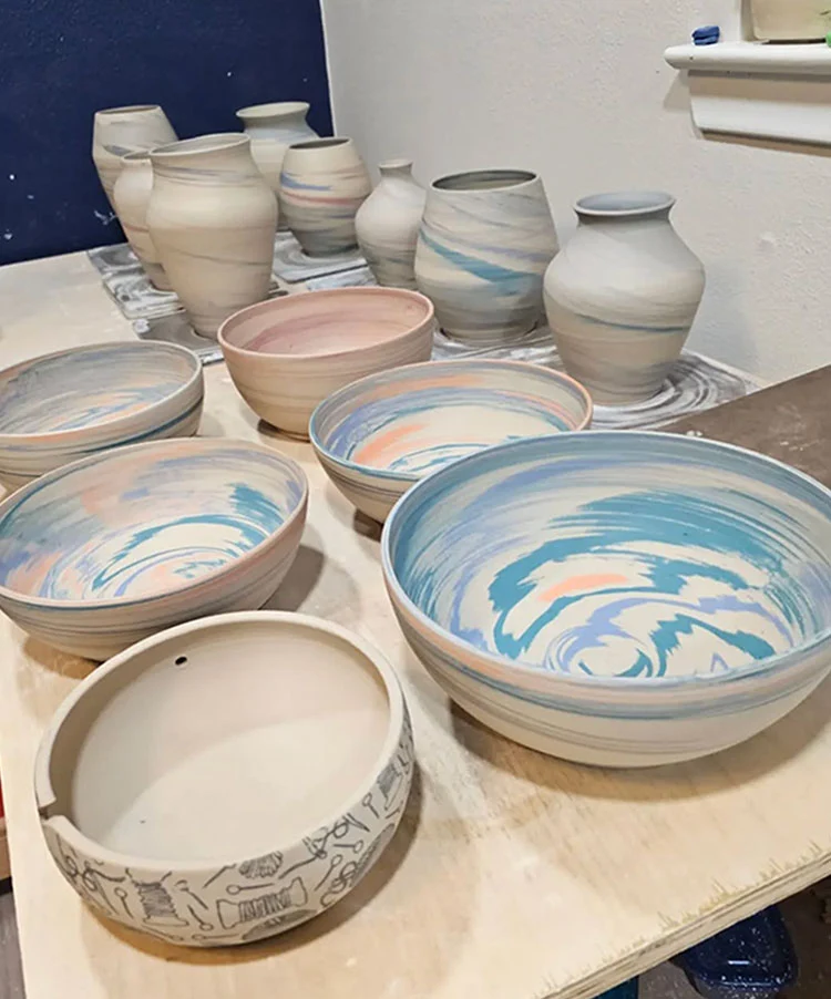 Artist's Corner - Marbleized ceramics by Michael Crosby